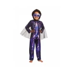 Hollowen Purple Skeleton Costume With Eyes Mask