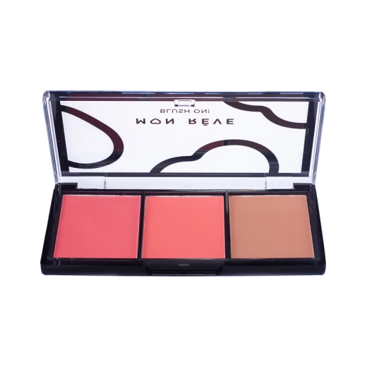 Mon Reve Peach Blusher Triple Palette Radiant Cheek Makeup Kit for All Skin Types - Mon Reve - Image 3