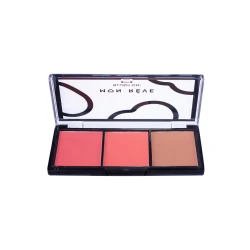 Mon Reve Peach Blusher Triple Palette Radiant Cheek Makeup Kit for All Skin Types