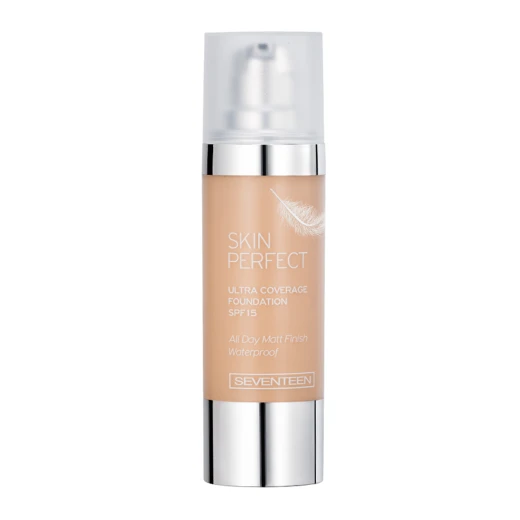 Seventeen Skin Perfect Ultra Coverage Waterproof Foundation Shade 02 30ml Matte Finish Flawless Complexion Makeup