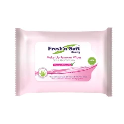 Fresh'n Soft Sensitive Skin Cleansing Wipes with Aloe Vera Hydrating 25 Wipes Makeup Remover for Delicate Skin