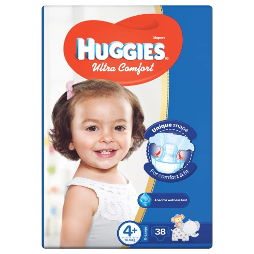 Huggies Diapers Jumbo, Size 4+,10-16 Kg, 38 Diapers Huggies Diapers Jumbo, Size 4+,10-16 Kg, 38 Diapers