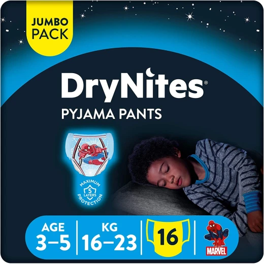 Huggies DryNites Pants Jumbo for Boys, 3-5 years ,16-23 Kg, 16 Pieces, Batman Design - Huggies - Image 7