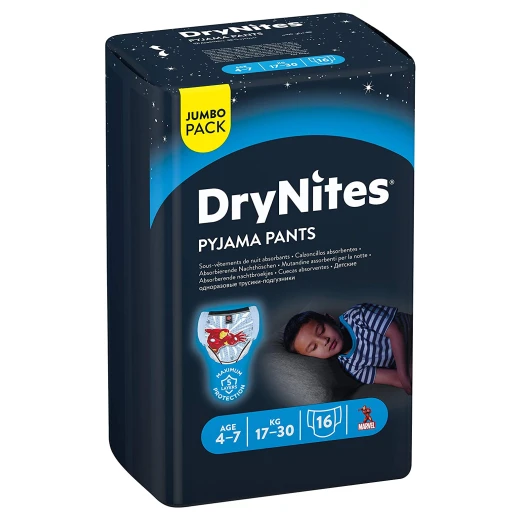 DryNites 4-7 years Jumbo Boy 17-30KG 16 pcs DryNites 4-7 years Jumbo Boy 17-30KG 16 pcs