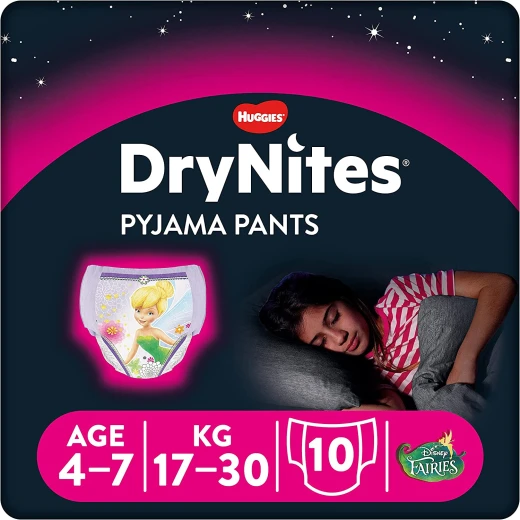 Huggies DryNites Pants Jumbo for Girl, 4-7 years ,17-30 kg, 16 Pieces, Disney Fairies Design - Huggies - Image 6