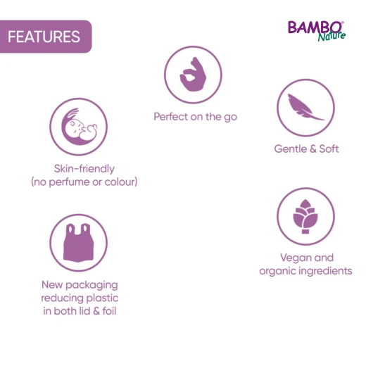 Bambo Nature Wet Wipes, 80 Wipes - Bambo Nature - Image 2
