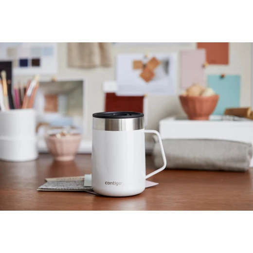 Contigo Vacuum Insulated Stainless Steel Mug With Grip Handle And Lid, White Color, 420 Ml - Contigo - Image 2