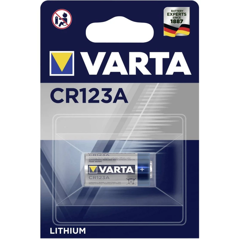 Varta Electronics Cr 123 Camera Battery Cr123a Lithium 1430 Mah 3 V 1 Pc(S) - VARTA