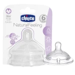 Chicco Natural Feeling Teat (6M+) Fast Flow 2 قطعة - تشيكو