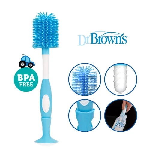 Dr. Brown’s Soft Touch Silicone Bottle Brush - Blue - Dr. Brown's - Image 3