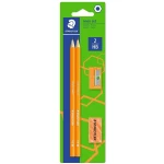 Staedtler Wopex - Graphite Pencils Neon Kit - Orange, with Sharpener and Eraser - Staedtler
