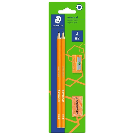 Staedtler Wopex - Graphite Pencils Neon Kit - Orange, with Sharpener and Eraser Staedtler Wopex - Graphite Pencils Neon Kit - Orange, with Sharpener and Eraser