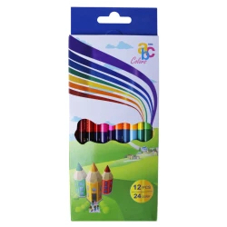 Abc Two Sided Colored Pencils, 24 Colors , 12 Pieces