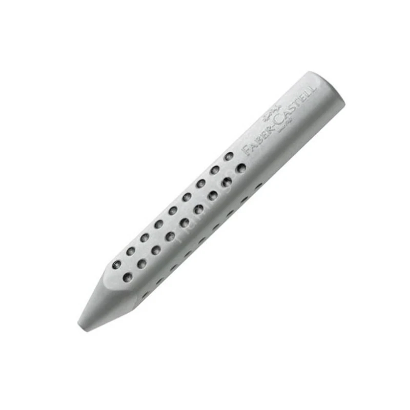 Faber Castell Erasers PVC Free Pencil shape Grey Color, 10 Pieces - Faber Castell