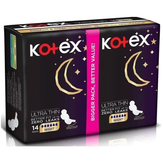 Kotex Ultra thin Pads Night Time, 14 Pads Kotex Ultra thin Pads Night Time, 14 Pads
