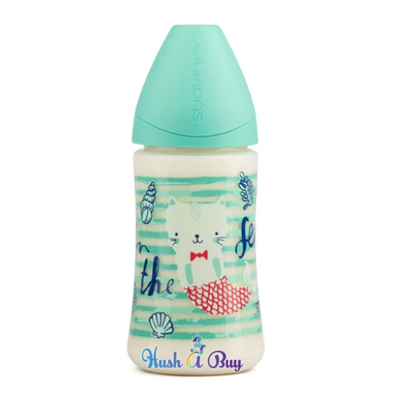 Suavinex Feeding Bottle for Babies Physiological, Green Color, 270 Ml - Suavinex