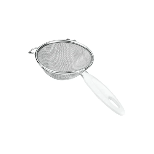 Metaltex Stainless Steel Strainer With Plastic Handle, White Color, 14 Cm