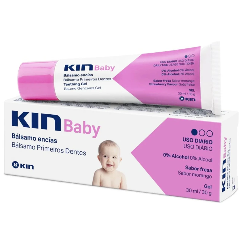 Kin Baby Teething Gel Strawberry Flavor 30ml for Soothing Gums Freshness for Teething Babies - Kin baby