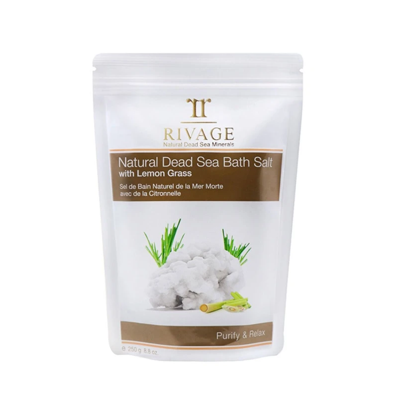 Rivage Dead Sea Purify & Relax Bath Salts With Lemon Grass, 250 Gram - Rivage