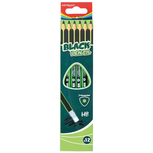 Keyroad Wooden Pencil Triangle, 12 Pencils