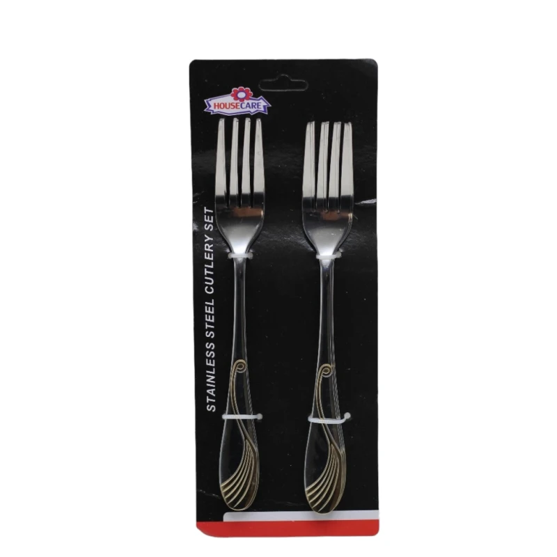House Care Luxury Dinner Fork Set, Gold Color, 6 Pieces - House Care