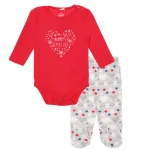Cool Club Baby Kicks And Bodysuit Set, Red And Grey Color - Cool Club