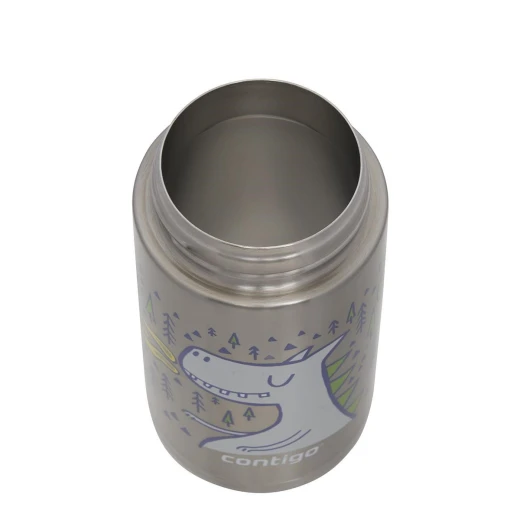 مطرة مياه للأطفال ستانلس ستيل  مع انبوب شرب تلقائي, باللون الرمادي, 380 مل من كونتيجو - كونتيغو - Image 3