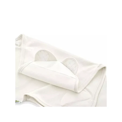 Baby jem cotton swaddle baby blanket off white color - BabyJem - Image 2
