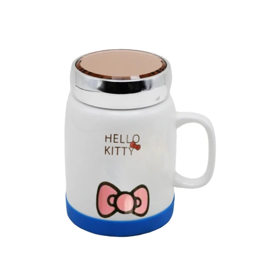 House Care Mug With Chrome Cover & Rubber Base, White Color House Care Mug With Chrome Cover & Rubber Base, White Color