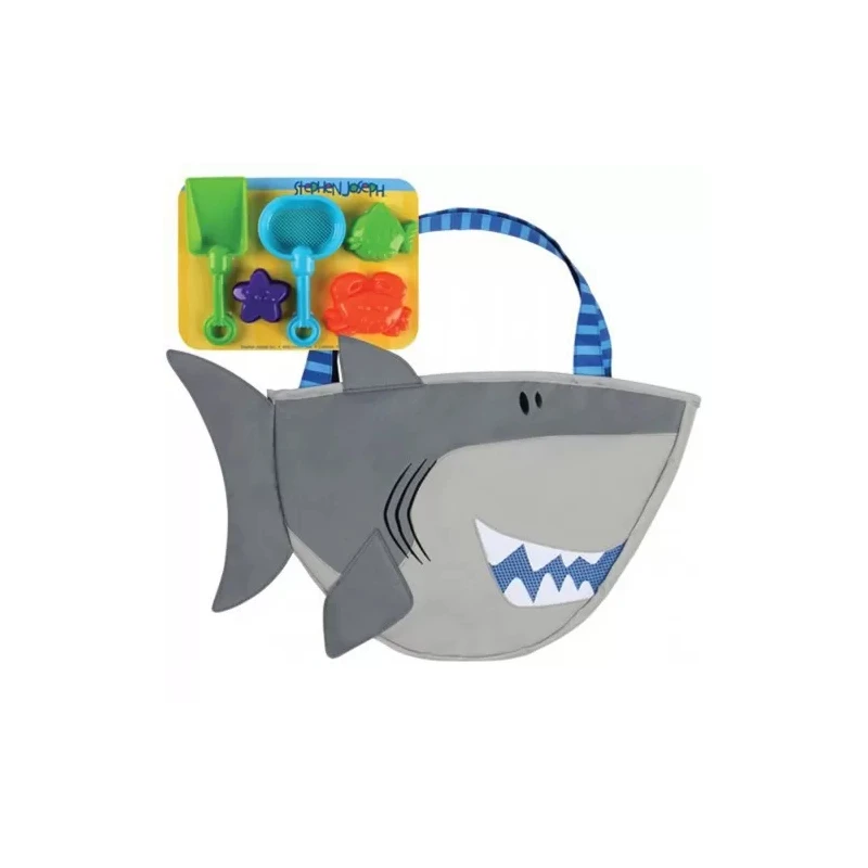 Stephen Joseph Shark Beach Tote With Sand Toy Play Set - Stephen Joseph