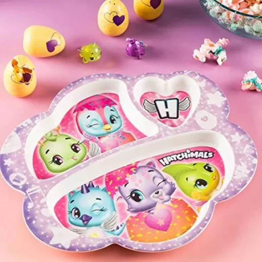 Hatchimals Kids 3 Section Plate, Purple Color - Hatchimals - Image 2