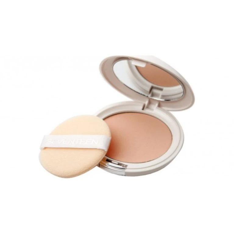 Seventeen Natural Silky Compact Powder Matte Finish SPF15 Face Makeup for All Skin Types 2024 Edition - Seventeen