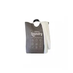 Weva Foldable Laundry Basket With Aluminum Handle, Grey Color - Weva