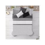 Manterol Doko Velvet Winter Comforter Set, Grey Color, King Size,  6 Pieces - MANTEROL