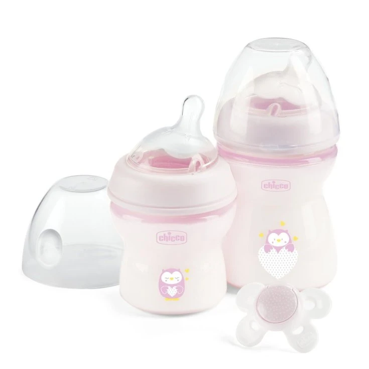 Chicco Natural Feeling Gift Set, Pink Color, 250 Ml - Chicco