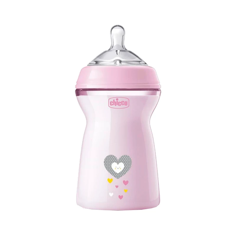Chicco Natural Feeling Bottle, Pink Color, 330 Ml - Chicco