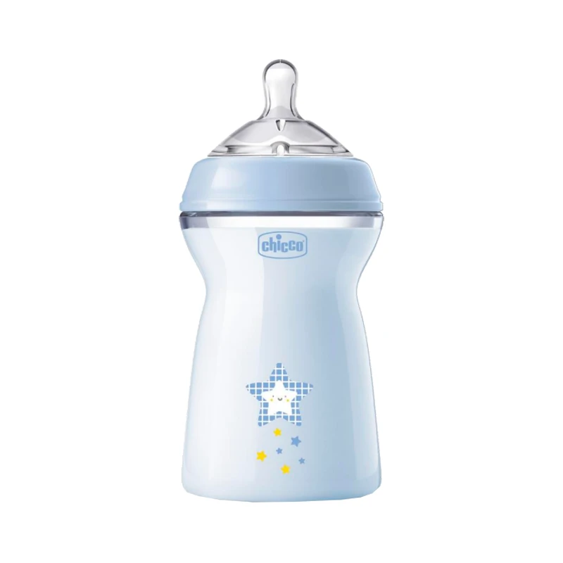Chicco Natural Feeling Bottle, Blue Color, 330 Ml - Chicco