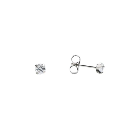 Studex Sensitive Cubic Zirconia Stud Earrings, 4 Mm Studex Sensitive Cubic Zirconia Stud Earrings, 4 Mm