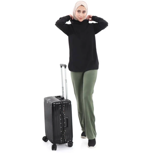 بنطال رياضي بتصميم واسع باللون الاخضر من ار بي - أر بي - Image 3