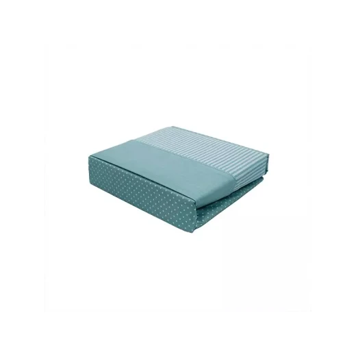 Cannon Dots & Stripes Fitted Sheet Set, Poly Cotton, Green Color, Queen Size, 3 Pieces - Cannon - Image 3