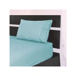 Cannon Dots & Stripes Fitted Sheet Set, Poly Cotton, Green Color, Queen Size, 3 Pieces - Cannon
