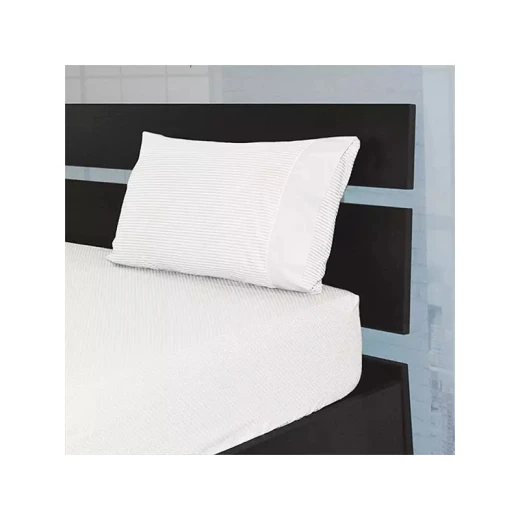 Cannon Dots & Stripes Fitted Sheet Set, Poly Cotton, White Color, Twin Size, 3 Pieces Cannon Dots & Stripes Fitted Sheet Set, Poly Cotton, White Color, Twin Size, 3 Pieces