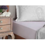 Madame Coco Eloise Ranforce Fitted Sheet Single, Light Purple Color, Size 180*200 - Madame COCO
