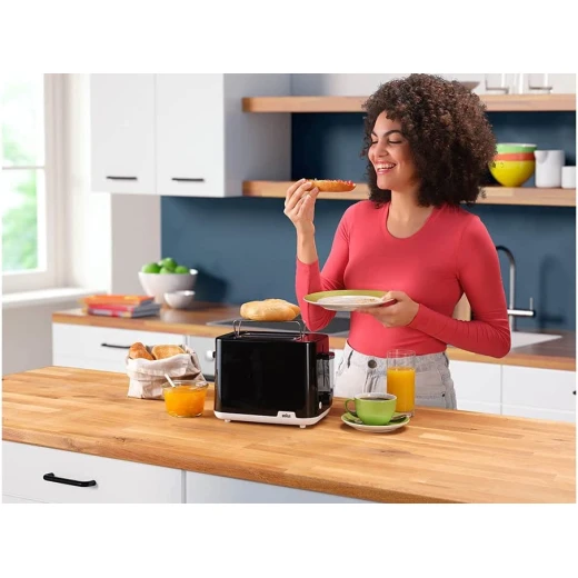 Braun Toaster Ht 1010 Bk, 2 Slots, 8 Browning Settings, Bun Warmer, 900 Watts - Braun - Image 2