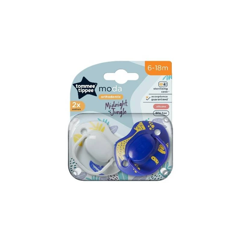 Tommee Tippee Moda Soother Midnight Jungle, 6-18 Months Blue & White Color