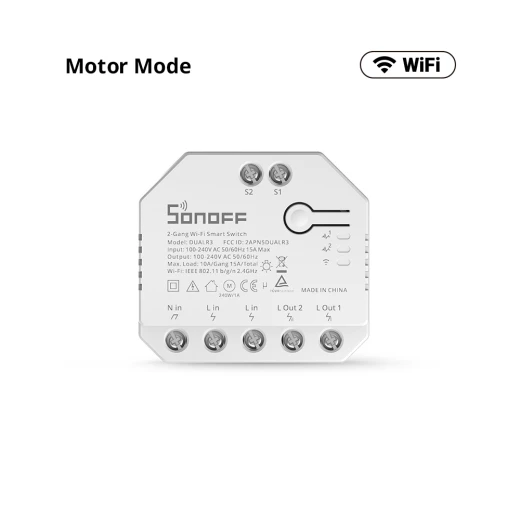 Sonoff Wifi Smart Curtain Switch With Power Metering, DUALR3 Dual Relay - Sonoff - Image 3