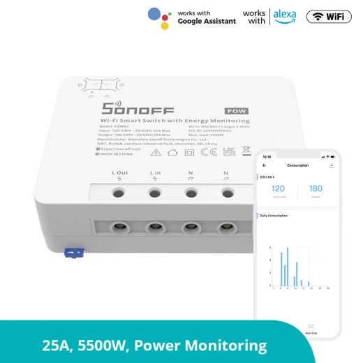 Powr3 وايفاي مفتاح التتابع الذكي ، مع عداد الطاقة من سونوف - سونوف - Image 5