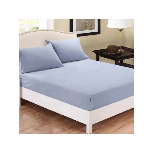 Fieldcrest Plain Fitted Sheet Set, 100% Cotton 220 Thread, Blue Color Fieldcrest Plain Fitted Sheet Set, 100% Cotton 220 Thread, Blue Color