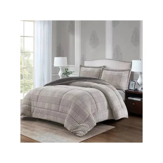 Nova Home Sketch Winter Printed Flannel Comforter Set - Single/Twin  - Grey  3 Pcs - Nova Home - Image 2
