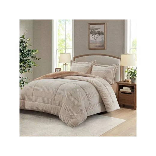 Nova Home Sketch Winter Printed Flannel Comforter Set - Single/Twin   Beige 3 Pcs - Nova Home - Image 2
